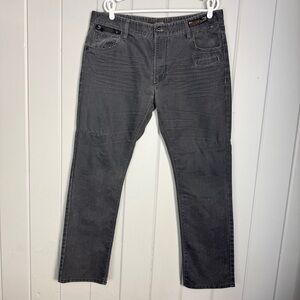 JNCO 85 Men Y2K CrownBrand Jeans Zip‎ Pocket Straight Leg Gray Black 38 x 32